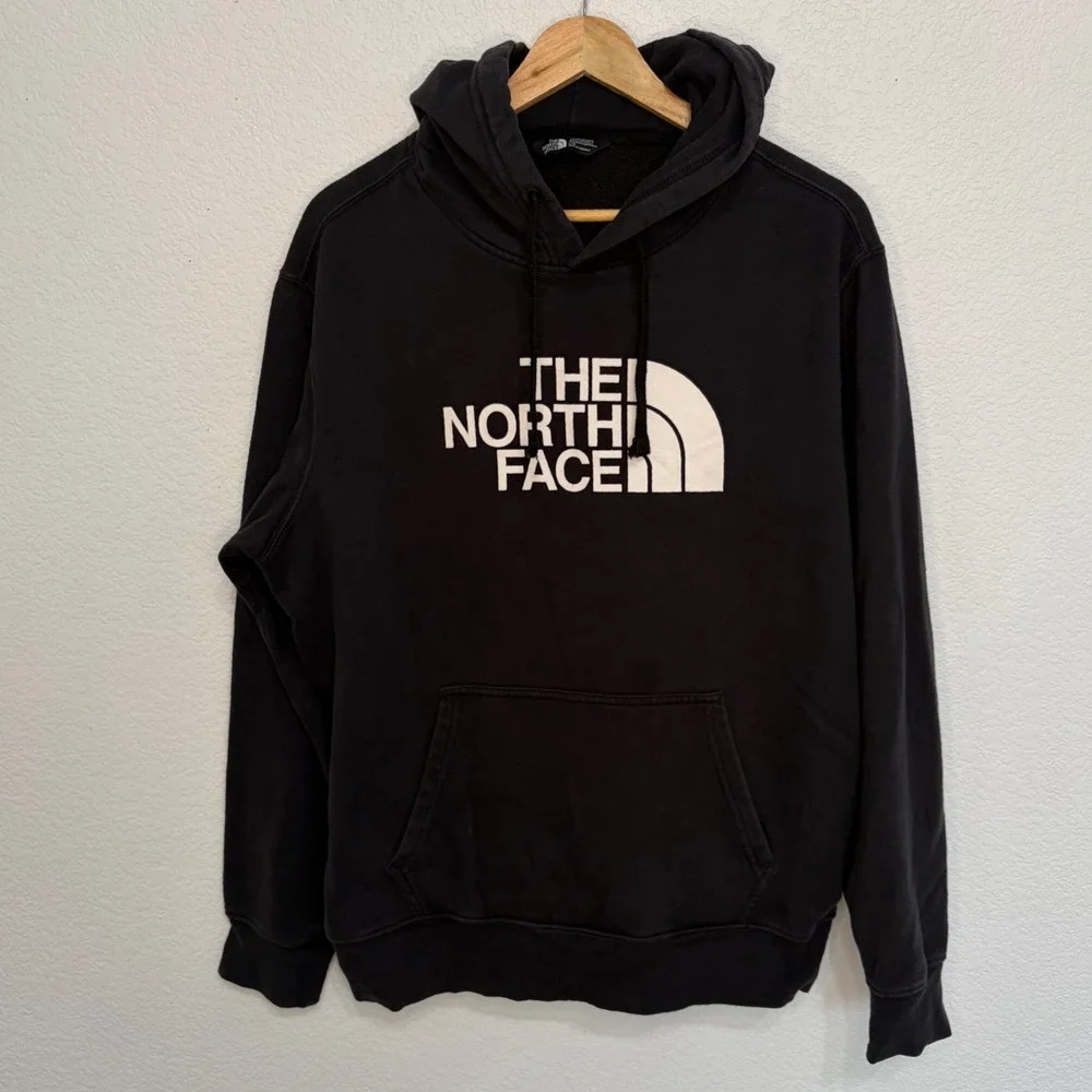 The North Face Mens Black Half Dome Pullover Hoodie Logo Sweatshirt Size Large